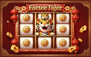 Fortune Tiger Slot PG Soft mit goldenem Tiger und chinesischen Gl&uuml;cksm&uuml;nzen